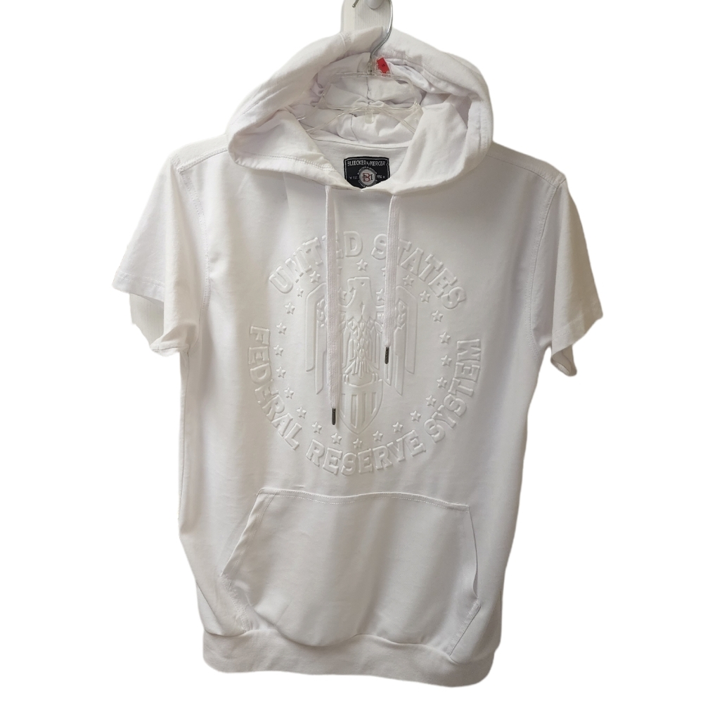 Bleecker & Mercer Short Sleeve White Hoodie